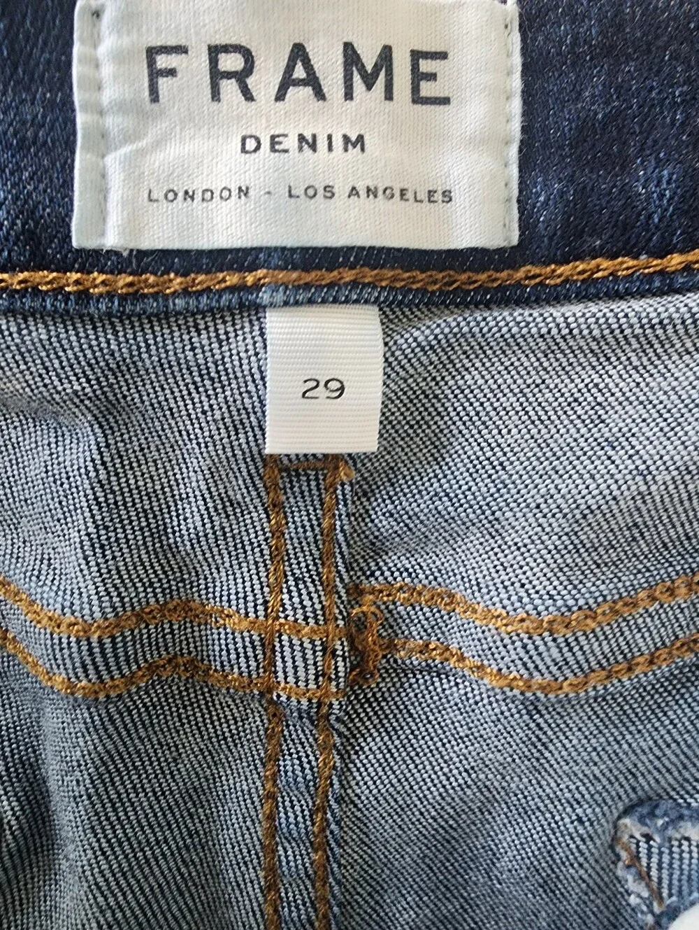 FRAME Le Cutoff Astor Raw Edge Denim Shorts Dark Wash 29 - Picture 9 of 12